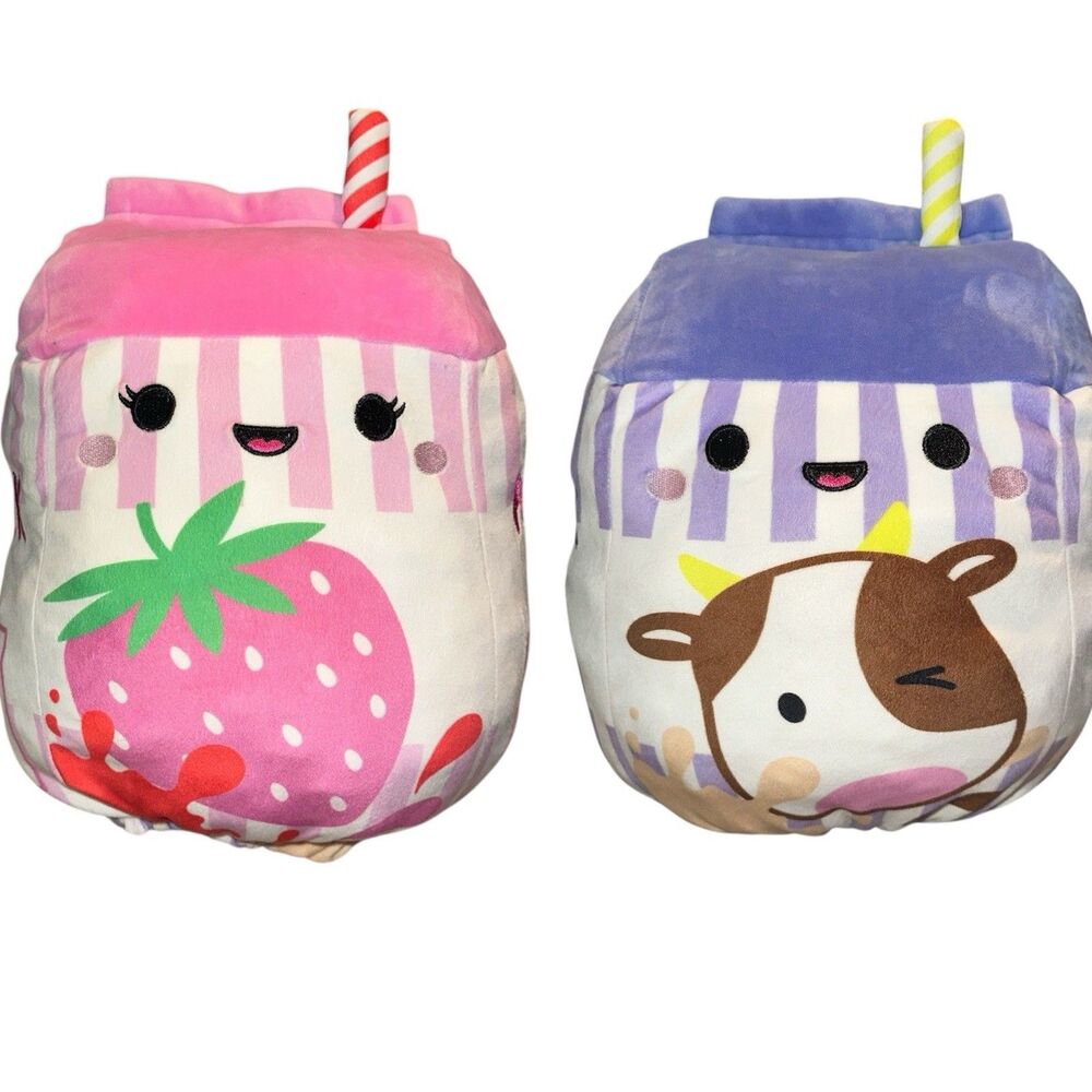 Claires Exclusive Kelly Toy Flip A Mallow Squishmallows Strawberry/Choc Milk Cow
